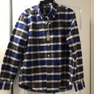 J. Crew button up plaid shirt, size L